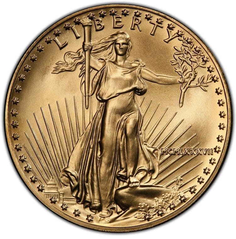 1987 $50 GOLD AMERICAN EAGLE