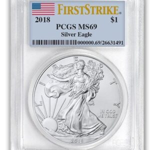 2018 $1 SILVER AMERICAN EAGLE PCGS MS69