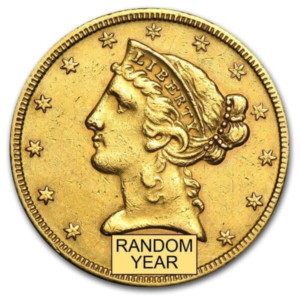 $5 LIBERTY HEAD GOLD HALF EAGLE